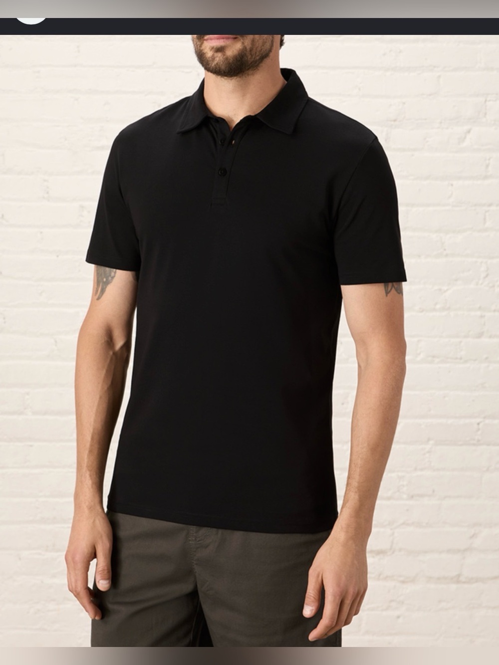 Pact Organic Cotton Men’s Polo Shirt Black , Medium